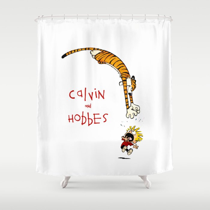 Calvin And Hobbes Funny Shower Curtain By Danielamber