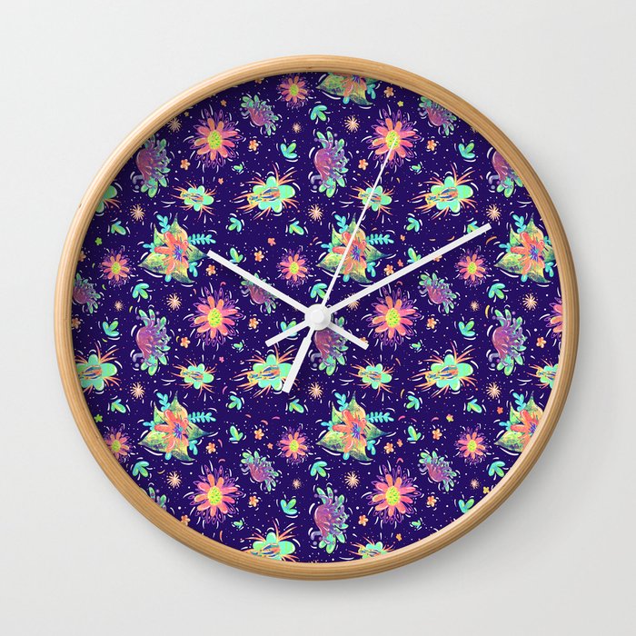 Freaky Flowers #1 Wall Clock