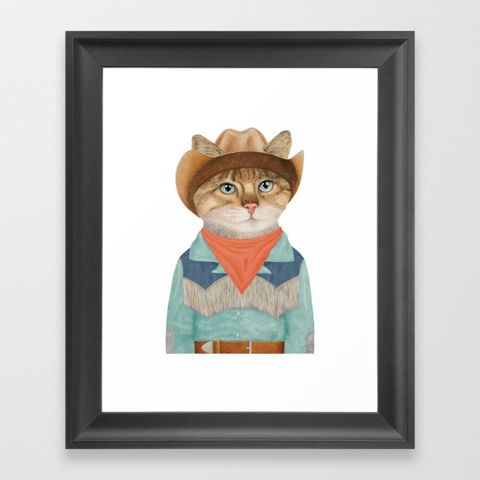 Rodeo Kitten Framed Art Print