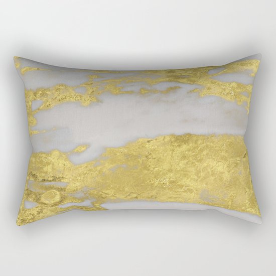 Agria gold marble Rectangular Pillow