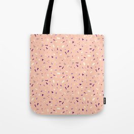 Soft Edges Peach and Purple Terrazzo - Fashion Abstract Geometric Texture Tote Bag