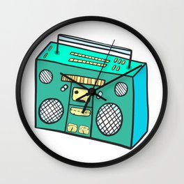 The Turquoise Boombox Wall Clock