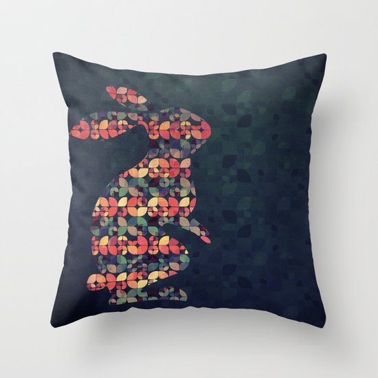 The Pattern Rabbit Throw Pillow