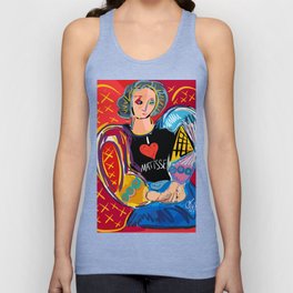 Portrait of a girl with a shirt "I Love Matisse" Tank Top