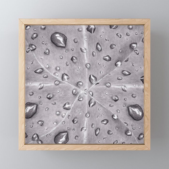 Water Droplets Pencil Drawings Framed Mini Art Print