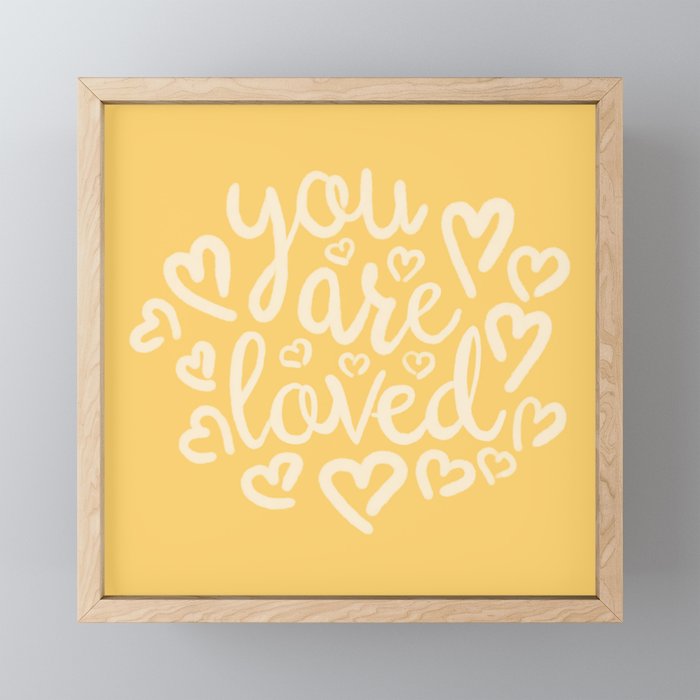 You are so Loved, Yellow Framed Mini Art Print