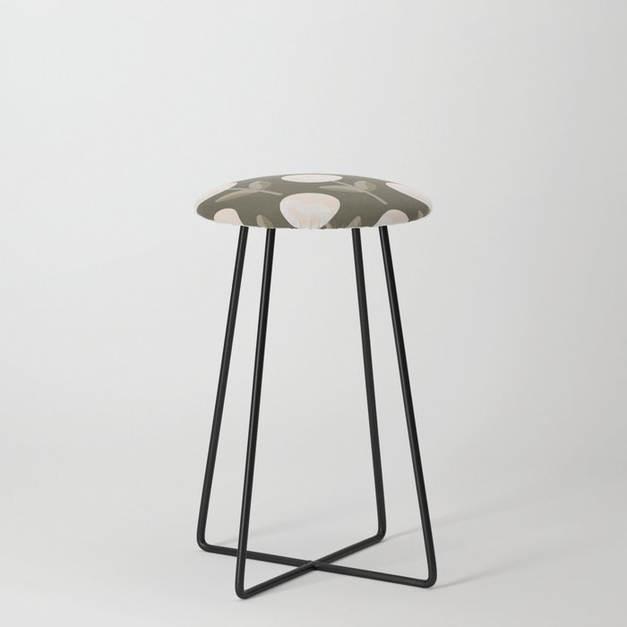 Sunshine pops - seaweed green, white and olive Counter Stool