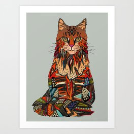 maine coon cat mercury Art Print | Mainecoon, Orange, Blue, Mercury, Illustration, Gentlegiant, Cat, Pattern, Geo, Mainecat 