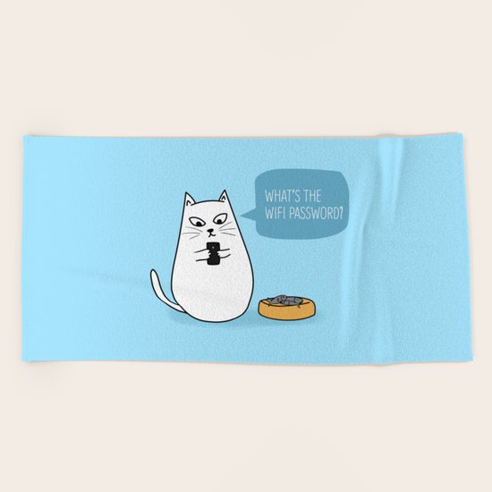 Wifi Cat Beach Towel