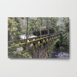 Bridge Over Troubled Waters Metal Print | Green, Stonebridge, Whatcompark, Naturephotography, Nature, Waterfalls, Washingtonstate, Bridge, Bellinghamwa, Washingtonart 
