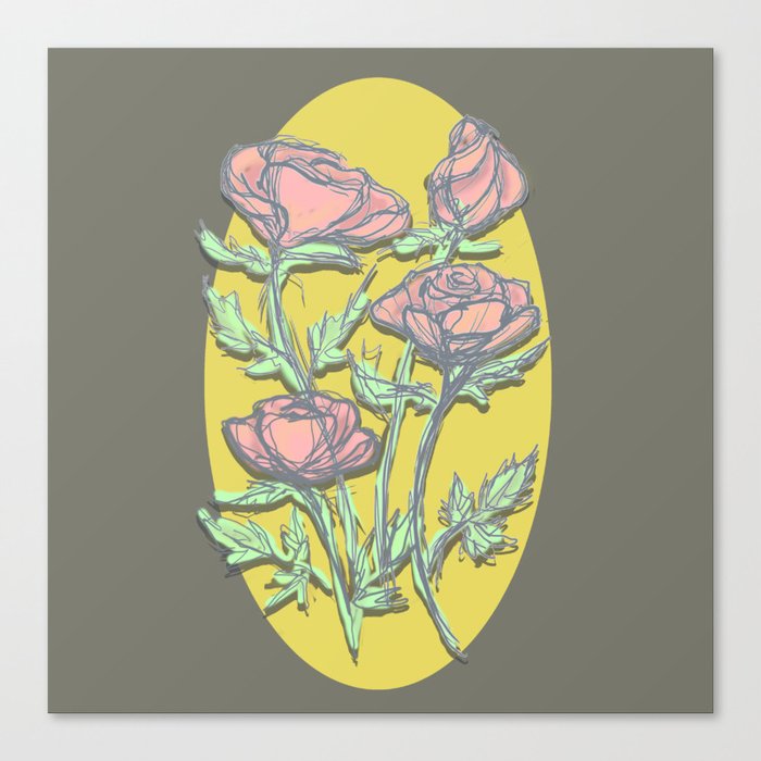 Soft Pink Roses Canvas Print