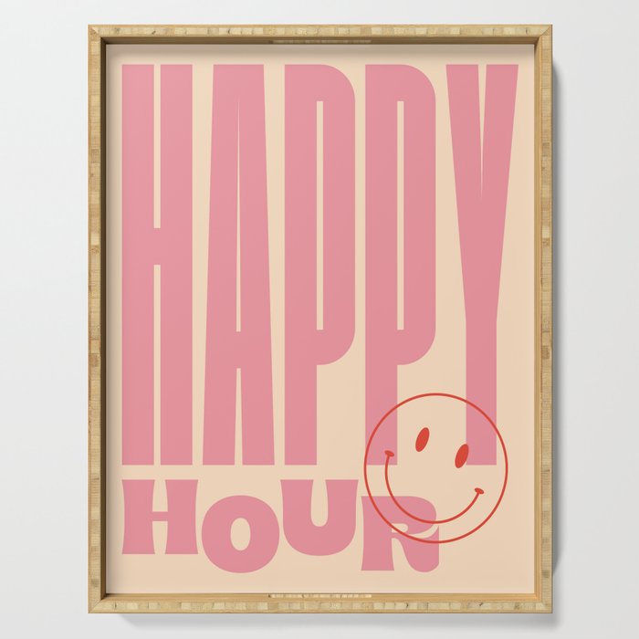 Happy Hour Pink Serving Tray