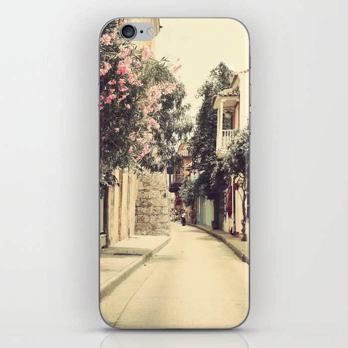 Just like a dream street, Cartagena (Retro and Vintage Urban, architecture photography) iPhone Skin
