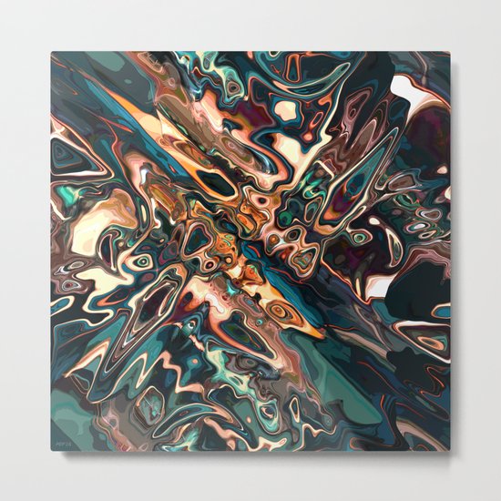 Melting Copper Abstract Metal Print