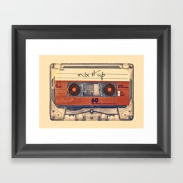 Mash Up Mixtape Vintage Record Player Cassette Tape Hybrid Framed Art Print