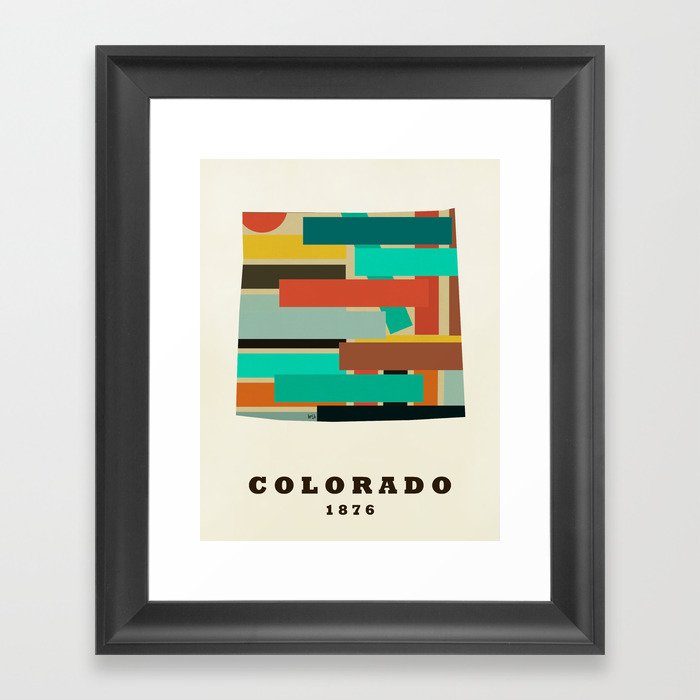 colorado state map modern Framed Art Print