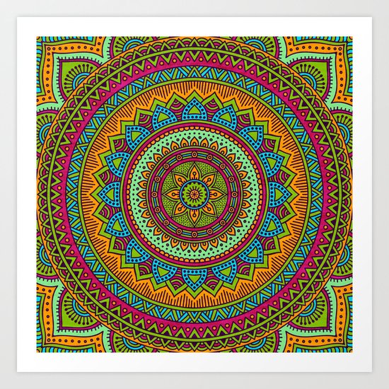 Hippie mandala 53 Art Print