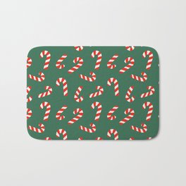 Candy Canes - Green Bath Mat | Classic Christmas, Candy Cane Pattern, Candycane, Candy Cane, Peppermint Candy, Green, Holiday, Christmas Pattern, Peppermint, Christmas Decor 