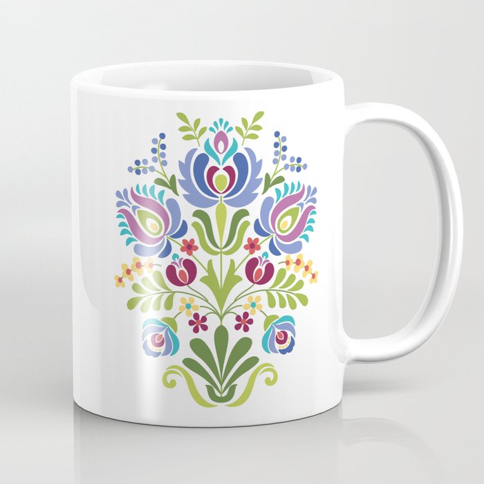 Hungarian Folk Design Violet Coffee Mug