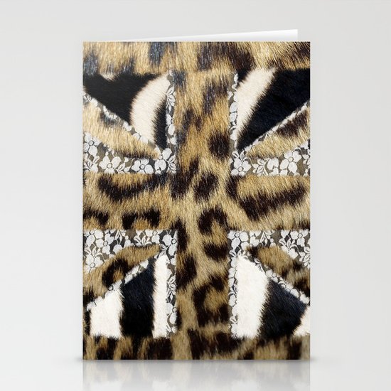 Wild | Hipster leopard Print Zebra UK Union Jack Flag Stationery Cards