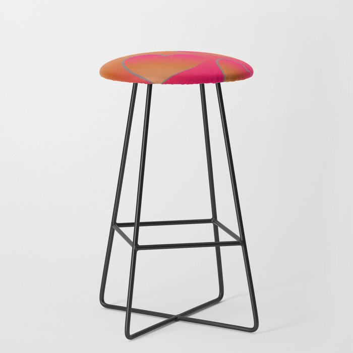 Heartfelt in Coral and Hot Pink Bar Stool
