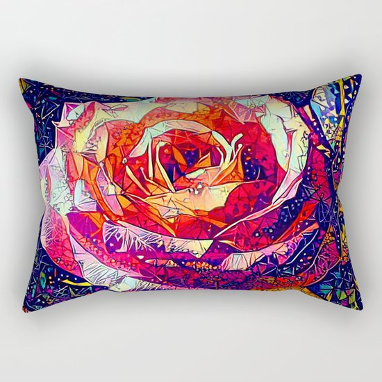 Jeweled Rose Rectangular Pillow