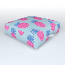 Pink Tropical Pineapple Outdoor Floor Cushion