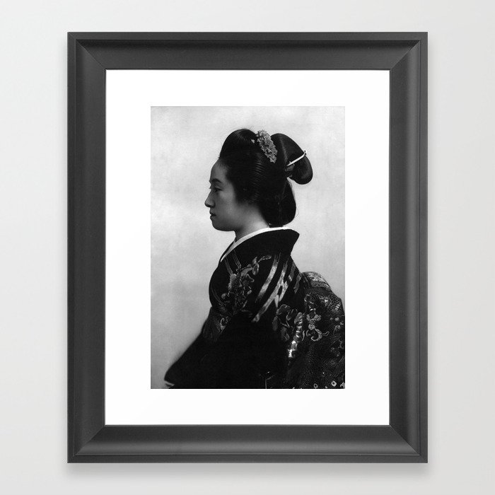 Geisha Girl Portrait - 1904 Framed Art Print
