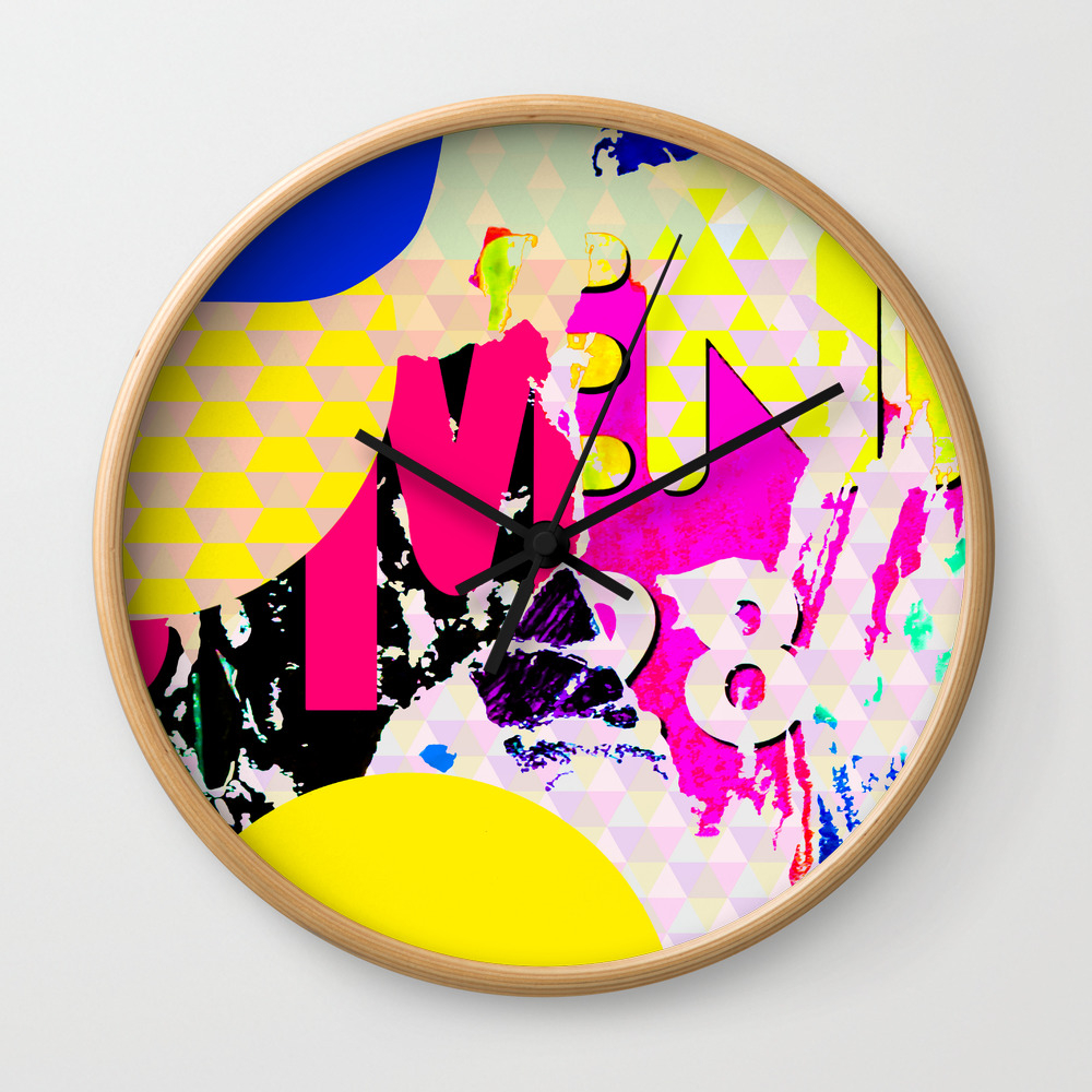 The River Flow Abstract Pop Art Painting Comic Wall Clock By