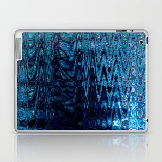 Blue Surreal Zigzag Pattern Laptop & iPad Skin