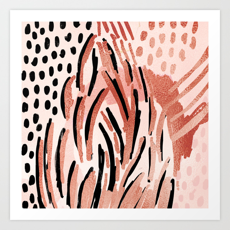 Swish Mark Making Abstract Painting Modern Decor Gifts Art Print