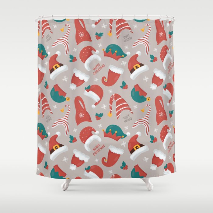Christmas gnomes seamless pattern Shower Curtain