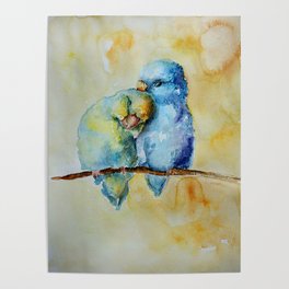 Cute Birds in Love Poster