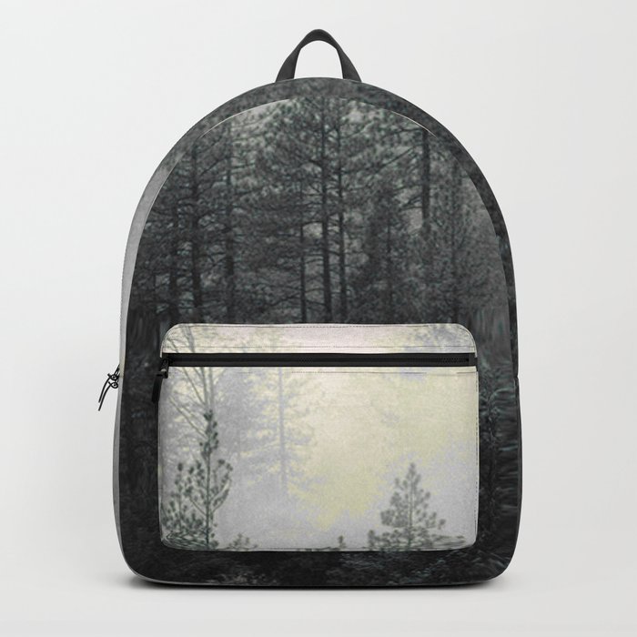 Nature forest trees fog Backpack