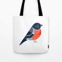 Funny Bullfinch. For Christmas decoration, posters, banners, sales and other winter events.  Tote Bag