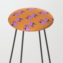 Roller skates purple- orange background Counter Stool