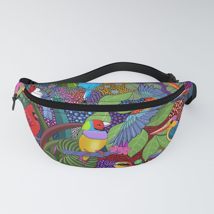 Colorful Birds// Bright Jungle Fanny Pack