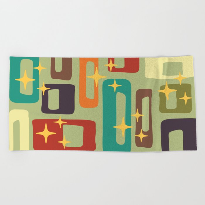 Retro Mid Century Modern Abstract Pattern 225 Beach Towel By Tonymagner Society6