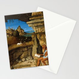 Saint Jerome Reading by Giovanni Bellini Stationery Card