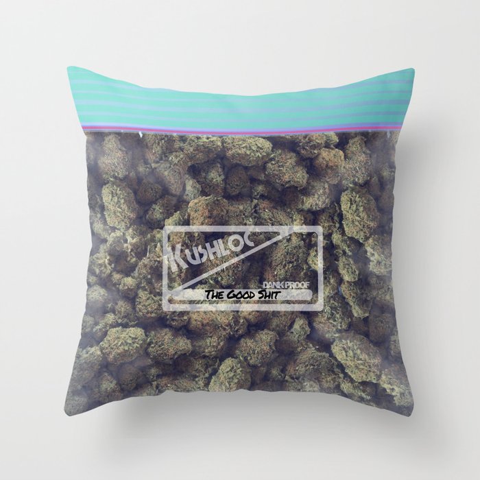 Kushloc Bag of Weed Throw Pillow