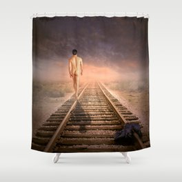 male nude surrealism  Shower Curtain