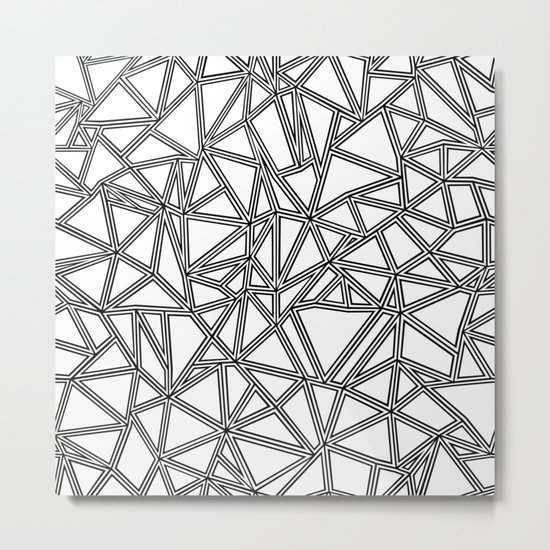 Abstract New Black on White Metal Print