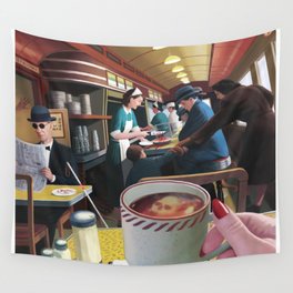 Blue Plate Special by Jeff Lee Johnson Wall Tapestry