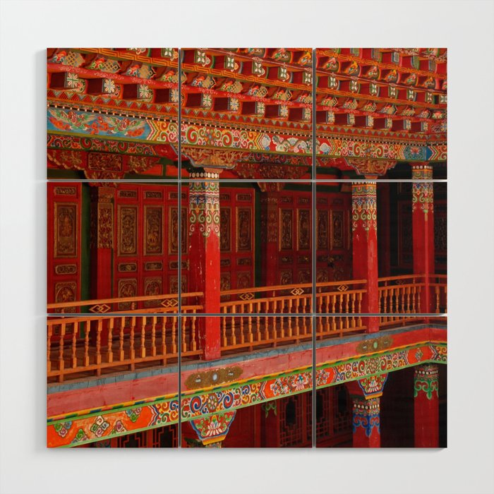 China Photography - Beautiful Red Architecture In China Wood Wall Art
