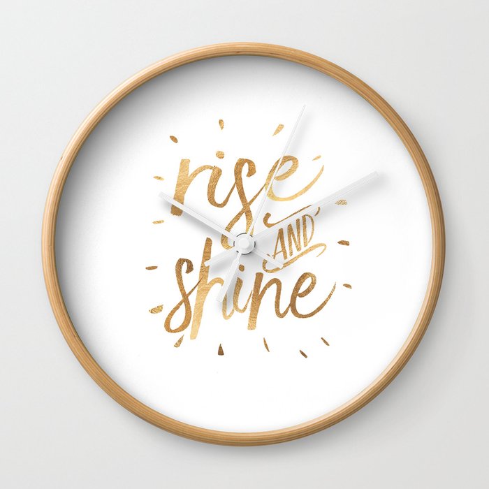 RISE AND SHINE Sign, Bedroom Decor,Home Decor,Living Room Decor,Motivational Quote,Rise And Grind,Qu Wall Clock