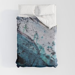 Twilight [2]: a beautiful, abstract watercolor + mixed-media piece in blue, gold, purple, + pink Duvet Cover