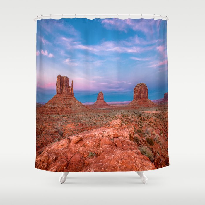 Westward Dreams - Sunset in Monument Valley Shower Curtain