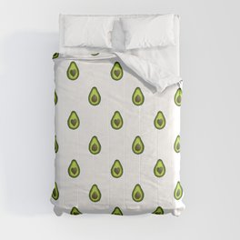 Avocado Hearts (white background) Comforter