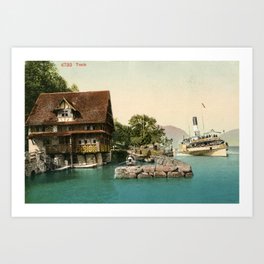 1900 Treib and Lake Lucerne Art Print