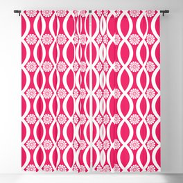 Floral Twist Magenta Red Blackout Curtain